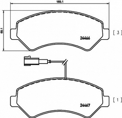 HELLA PAGID 8db355019901 -  Комплект тормозных колодок, дисковый тормоз